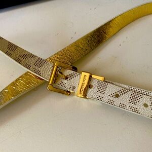 Michael Kors gold buckle logo belt